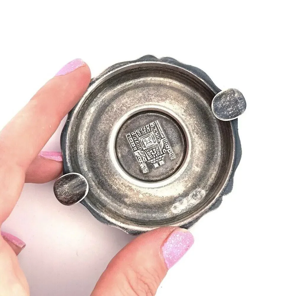 Vintage 925 Sterling Silver Peruvian Ashtray Aztec
